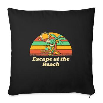Évadez-vous à la plage Vacances d’été Tropical - Housse de coussin décorative 45 x 45 cm - noir - Devant