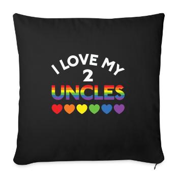 LBGT Flag Gay Pride Human Love my 2 Uncles - Sofa pillowcase 17,3'' x 17,3'' (45 x 45 cm) - black - Front