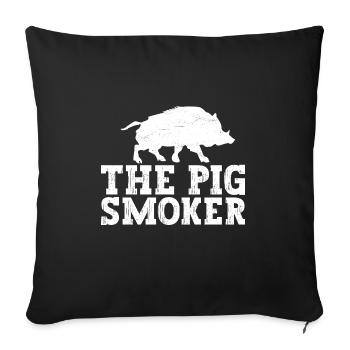 Chasse au sanglier chasseur sanglier - Housse de coussin décorative 45 x 45 cm - noir - Devant