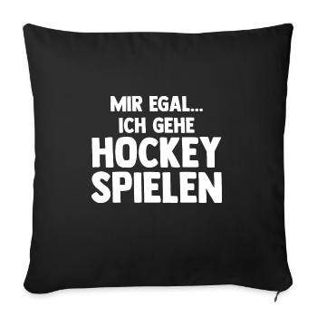 Eishockey Hockeyspieler Hockey - Sofakissenbezug 45 x 45 cm - Schwarz - Vorne