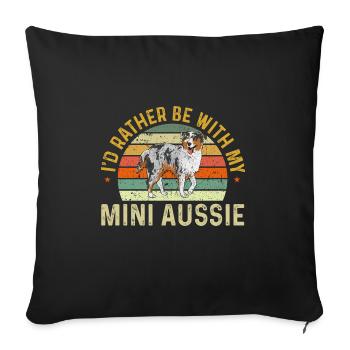 Berger australien miniature - Housse de coussin décorative 45 x 45 cm - noir - Devant