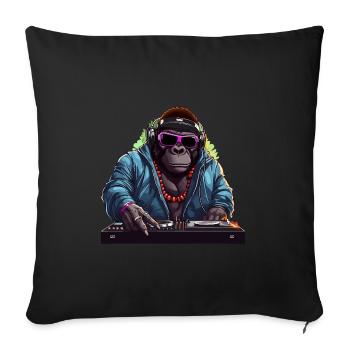 DJ Gorilla - Sofakissenbezug 45 x 45 cm - Schwarz - Vorne