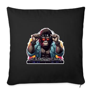DJ Gorilla - Sofakissenbezug 45 x 45 cm - Schwarz - Vorne