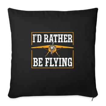 Remote Controlled Airplane Model Airplane - Sofa pillowcase 17,3'' x 17,3'' (45 x 45 cm) - black - Front