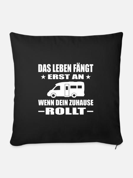 Camping - Sofakissenbezug 45 x 45 cm - Schwarz