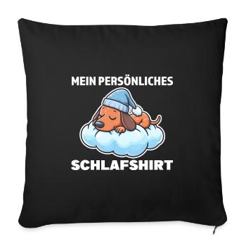 Schlafshirt Dachshund Schlafanzug Geschenk - Sofakissenbezug 45 x 45 cm - Schwarz - Vorne