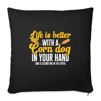 Corn Dog Corndog - Sofa pillowcase 17,3'' x 17,3'' (45 x 45 cm) - black - Front