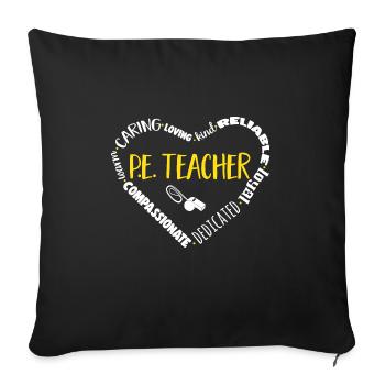 Sportlehrer Sport Lehrer Sportunterricht - Sofakissenbezug 45 x 45 cm - Schwarz - Vorne