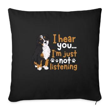Bernedoodle Hund - Sofakissenbezug 45 x 45 cm - Schwarz - Vorne