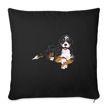 Bernedoodle Dog - Sofa pillowcase 17,3'' x 17,3'' (45 x 45 cm) - black - Front