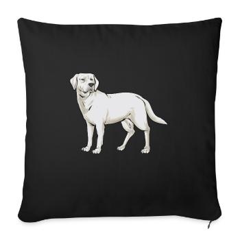 Labrador Retriever blanc Labrador Labrador blanc - Housse de coussin décorative 45 x 45 cm - noir - Devant