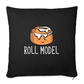 Rouleau à la cannelle - Housse de coussin décorative 45 x 45 cm - noir - Devant