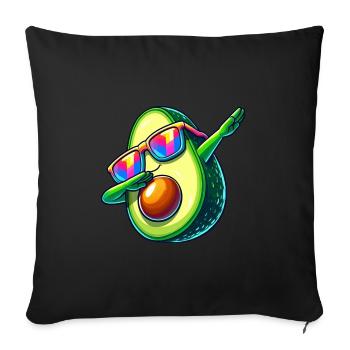 Lunettes de soleil Cool Avocado Dab Arc-en-ciel - Housse de coussin décorative 45 x 45 cm - noir - Devant
