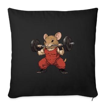 Gymrat gym rat - Sofa pillowcase 17,3'' x 17,3'' (45 x 45 cm) - black - Front