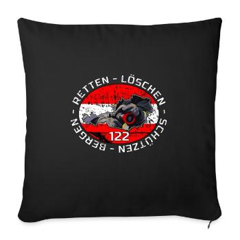 Austrian Firefighter ONE - Feuerwehr Österreich - Sofakissenbezug 45 x 45 cm - Schwarz - Vorne