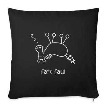 färt faul, faules Pferd, Pferd mit Rädern schläft - Sofakissenbezug 45 x 45 cm - Schwarz - Vorne