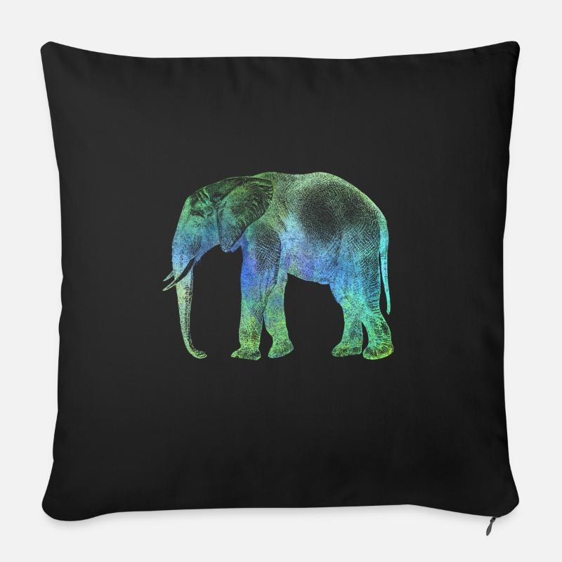 Elefant Afrika - Sofakissenbezug 45 x 45 cm - Schwarz