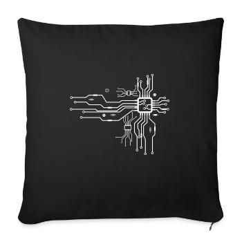 Computer CPU Heart - Funny Gift Computer Science - Sofa pillowcase 17,3'' x 17,3'' (45 x 45 cm) - black - Front