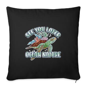 À plus tard Ocean Nature Marine Biologist - Housse de coussin décorative 45 x 45 cm - noir - Devant