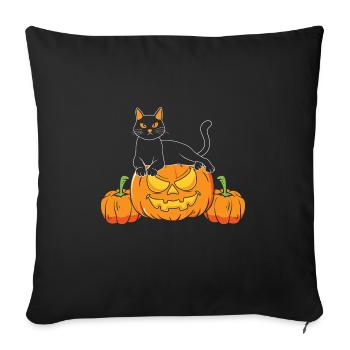 Halloween Cat Witch - Sofa pillowcase 17,3'' x 17,3'' (45 x 45 cm) - black - Front