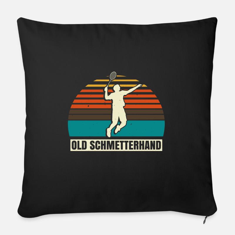 Old Schmetterhand Badminton Geschenk - Sofakissenbezug 45 x 45 cm - Schwarz