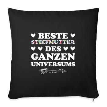 Stiefmama Familie Stiefmutter Geschenk - Sofakissenbezug 45 x 45 cm - Schwarz - Vorne