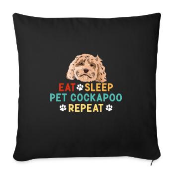 Cockapoo Hund - Sofakissenbezug 45 x 45 cm - Schwarz - Vorne