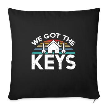 We Got The Keys Distressed Vintage - Sofa pillowcase 17,3'' x 17,3'' (45 x 45 cm) - black - Front