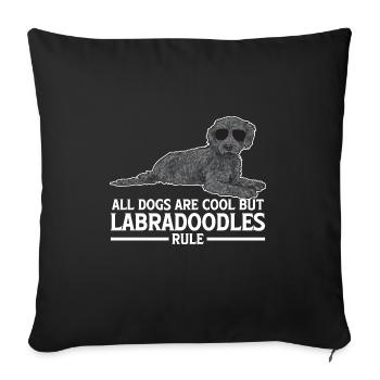 Labradoodle Dog - Sofa pillowcase 17,3'' x 17,3'' (45 x 45 cm) - black - Front