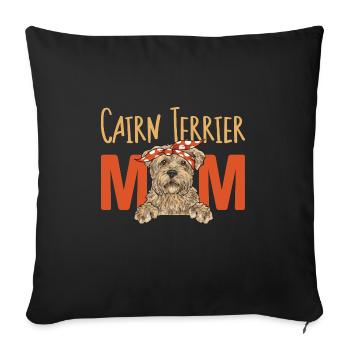 Cairn Terrier Chien - Housse de coussin décorative 45 x 45 cm - noir - Devant