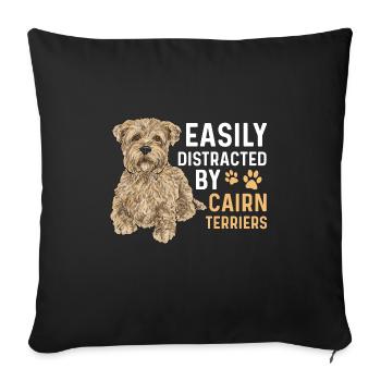 Cairn Terrier Chien - Housse de coussin décorative 45 x 45 cm - noir - Devant