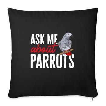 Graupapagei African Grey Parrot Papagei - Sofa pillowcase 17,3'' x 17,3'' (45 x 45 cm) - black - Front