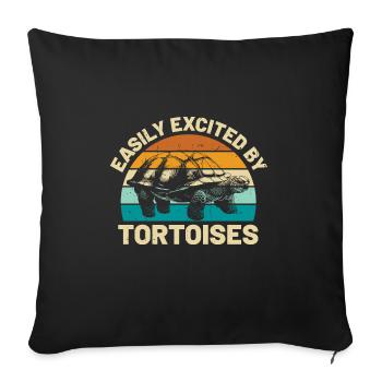 Easily Excited By Tortoises Vintage Sunset Retro T - Sofakissenbezug 45 x 45 cm - Schwarz - Vorne