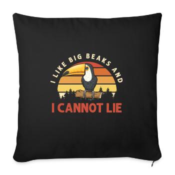 Toucan Bird Rainforest - Sofa pillowcase 17,3'' x 17,3'' (45 x 45 cm) - black - Front