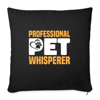 Pet Sitting Cat Dog Pet Sitter - Sofa pillowcase 17,3'' x 17,3'' (45 x 45 cm) - black - Front