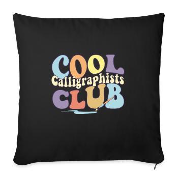 Club de calligraphie cool professionnel - Housse de coussin décorative 45 x 45 cm - noir - Devant