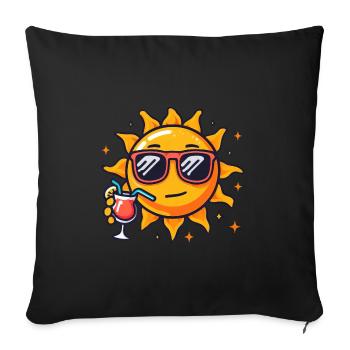 Sun Cocktail Relaxation Star Sun - Sofa pillowcase 17,3'' x 17,3'' (45 x 45 cm) - black - Front