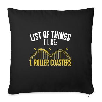 Roller Coaster Amusement Park - Sofa pillowcase 17,3'' x 17,3'' (45 x 45 cm) - black - Front