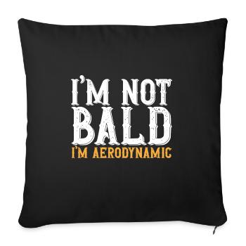 Tête chauve Calvitie Barbe Tête chauve - Housse de coussin décorative 45 x 45 cm - noir - Devant