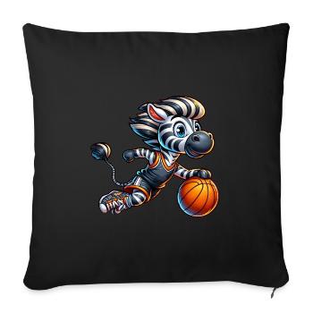 Zebra Basketball Action - Sofa pillowcase 17,3'' x 17,3'' (45 x 45 cm) - black - Front