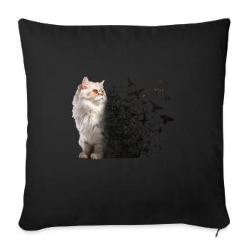 Persian Cat - Sofa pillowcase 17,3'' x 17,3'' (45 x 45 cm) - black - Front