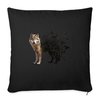 Wolf - Sofa pillowcase 17,3'' x 17,3'' (45 x 45 cm) - black - Front