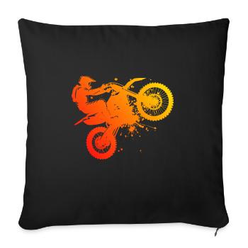 Dirt Bike Men's Motocross Freestyle Motocross - Sofa pillowcase 17,3'' x 17,3'' (45 x 45 cm) - black - Front