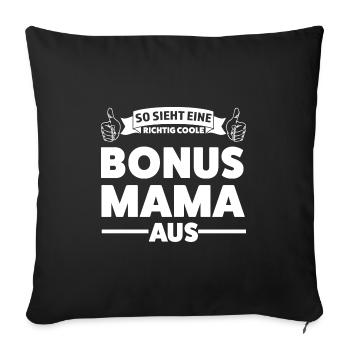 Stiefmutter Familie Stiefmama Geschenk - Sofakissenbezug 45 x 45 cm - Schwarz - Vorne