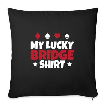 Cadeau pour le jeu de cartes Bridge - Housse de coussin décorative 45 x 45 cm - noir - Devant