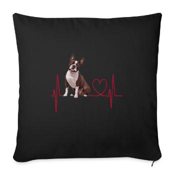 Heartbeat Gift for Dogs - Sofa pillowcase 17,3'' x 17,3'' (45 x 45 cm) - black - Front
