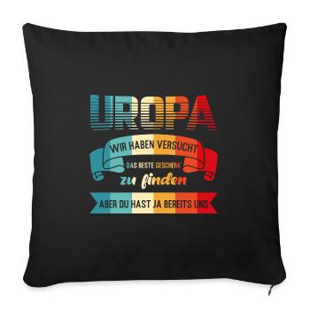 Uropa Familie Urenkel Geschenk - Sofakissenbezug 45 x 45 cm - Schwarz - Vorne
