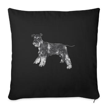 Schnauzer nain Chien Schnauzer - Housse de coussin décorative 45 x 45 cm - noir - Devant