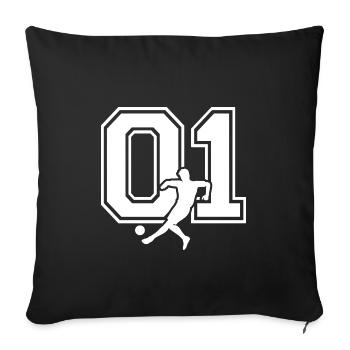 Soccer Number 01 Soccer Player - Sofa pillowcase 17,3'' x 17,3'' (45 x 45 cm) - black - Front