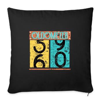 60th Birthday Gift Oldometer 59 to 60 T-Shirt - Sofa pillowcase 17,3'' x 17,3'' (45 x 45 cm) - black - Front